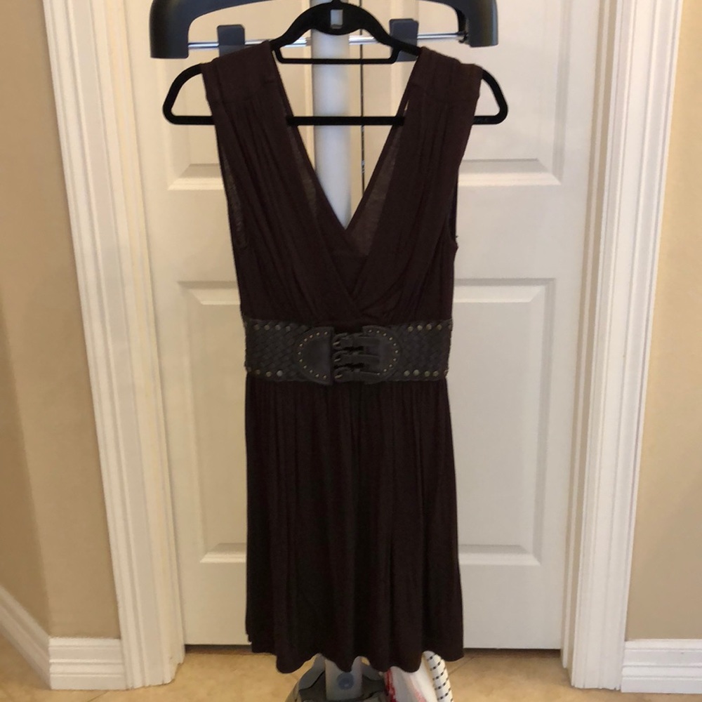 Arden B Brown Belted Dress